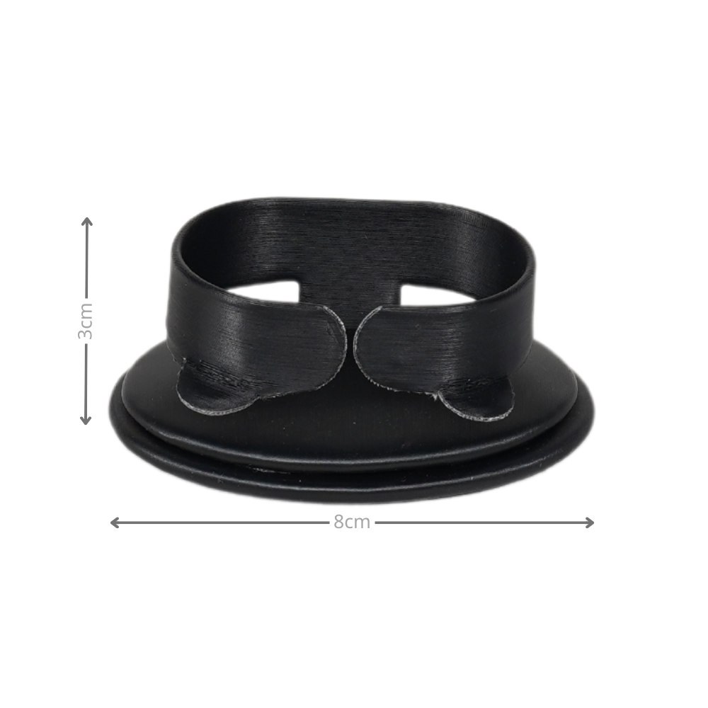 Elegant Faux Leather Horizontal C-Shaped Bangle holder black