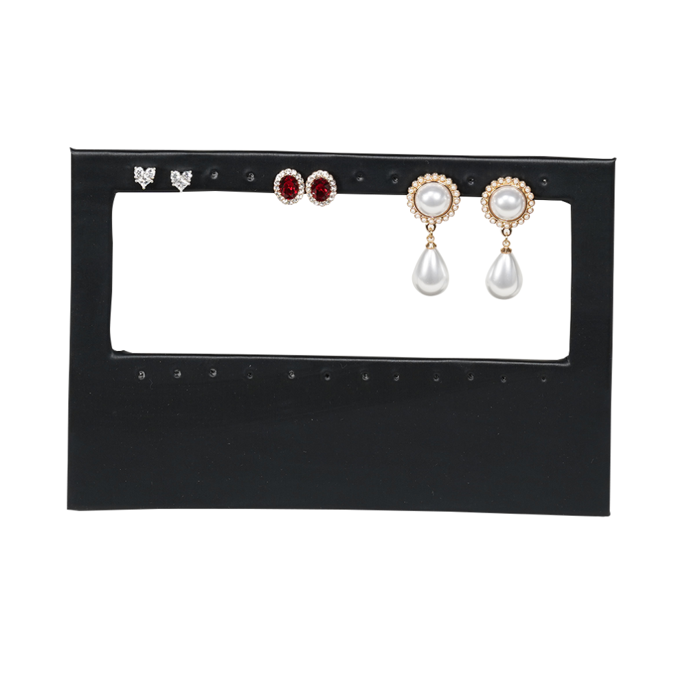 black Sleek Rectangular Earring Display Stand