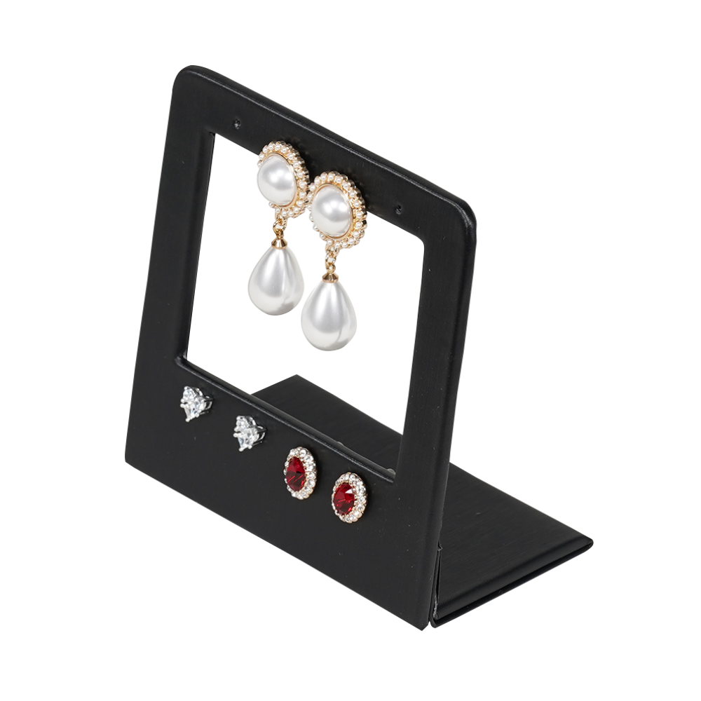 Earring Stand black 718CS-6 black Sleek Rectangular Earring Display Stand(small)
