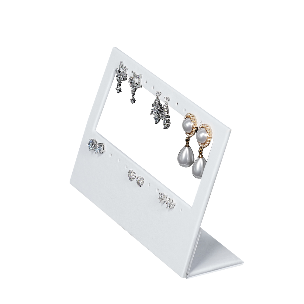 white Sleek Rectangular Earring Display Stand