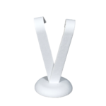 Sophisticated White Faux Leather Earring Display Holder - large
