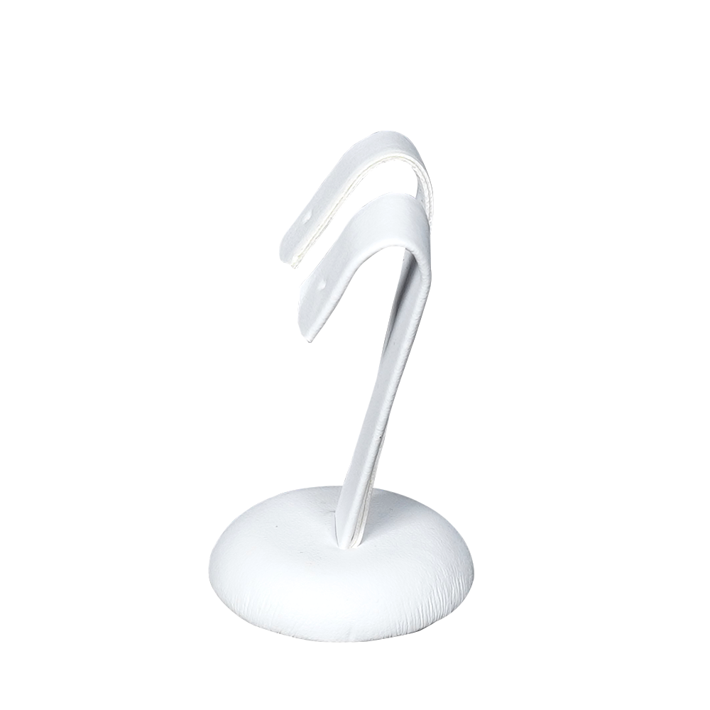 Sophisticated White Faux Leather Earring Display Holder - small