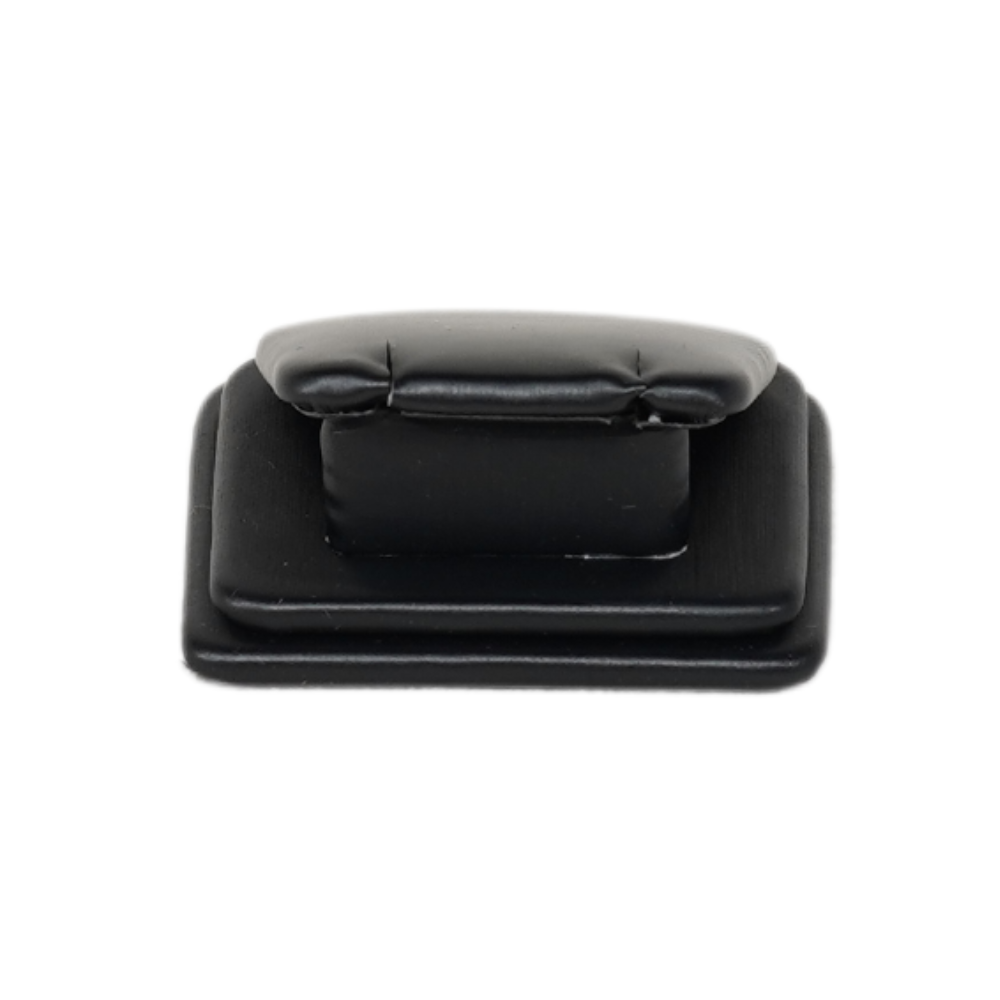 Elegant Faux Leather Rounded Corner Ring display holder - black