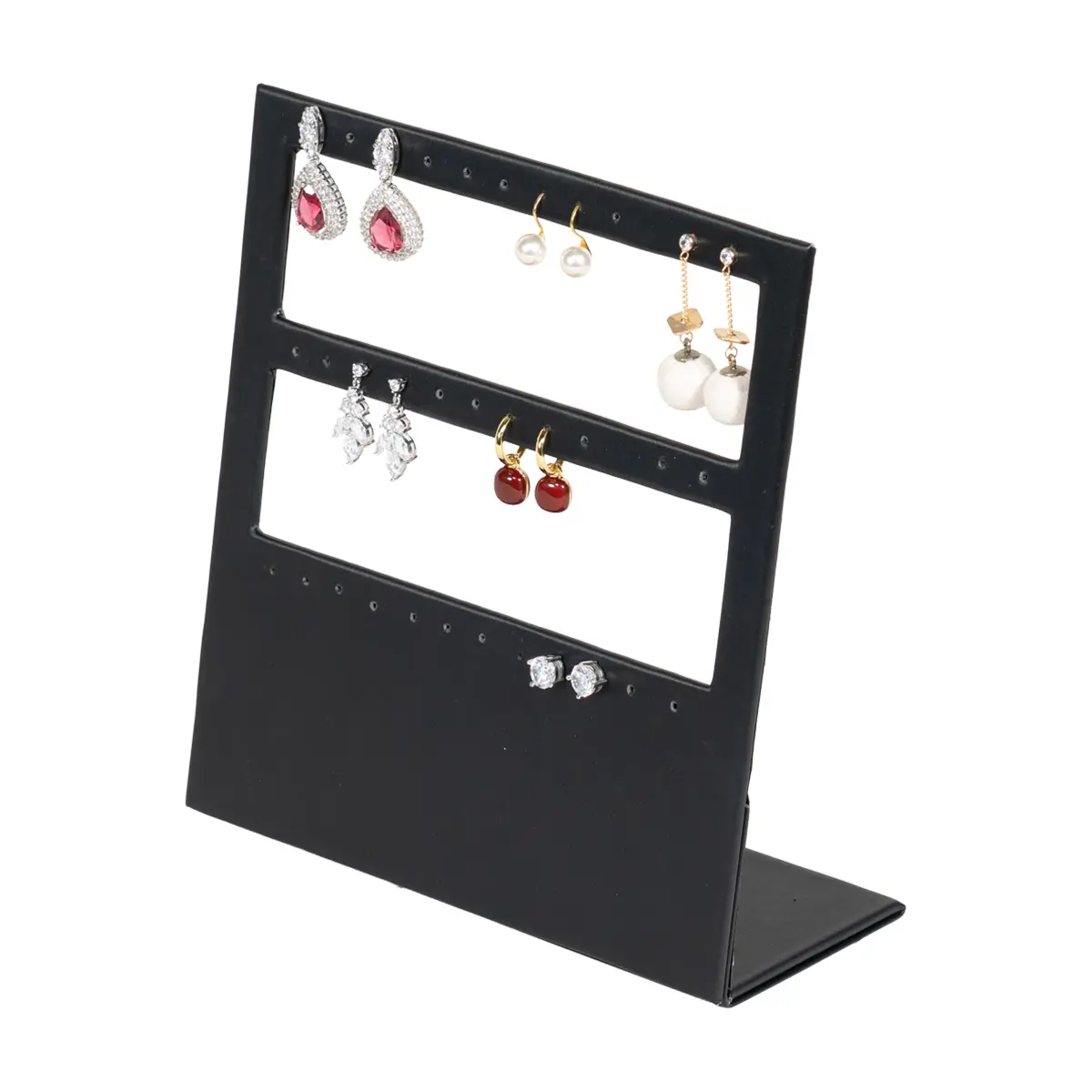Jewellery-Stand-black-Large-angle-view-with-earring-ES83LBL Jewellery Stand black Large angle view with earring