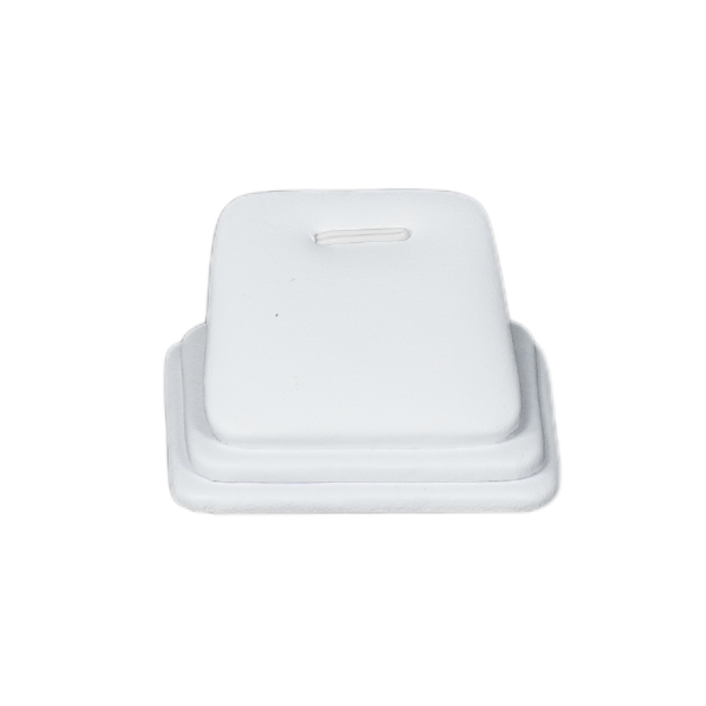 Elegant Faux Leather Rounded Corner Pendant display holder - white