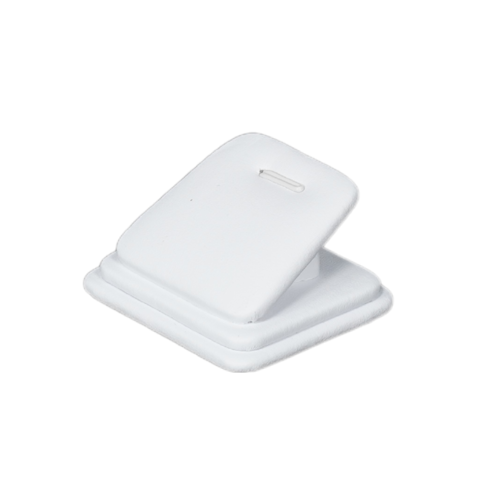 Elegant Faux Leather Rounded Corner Pendant display holder - white