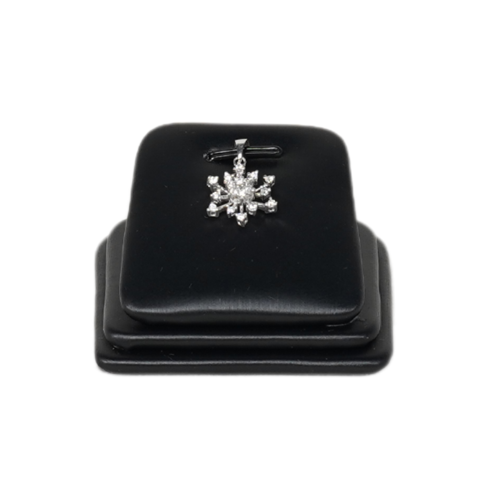 Elegant Faux Leather Rounded Corner Pendant display holder - black