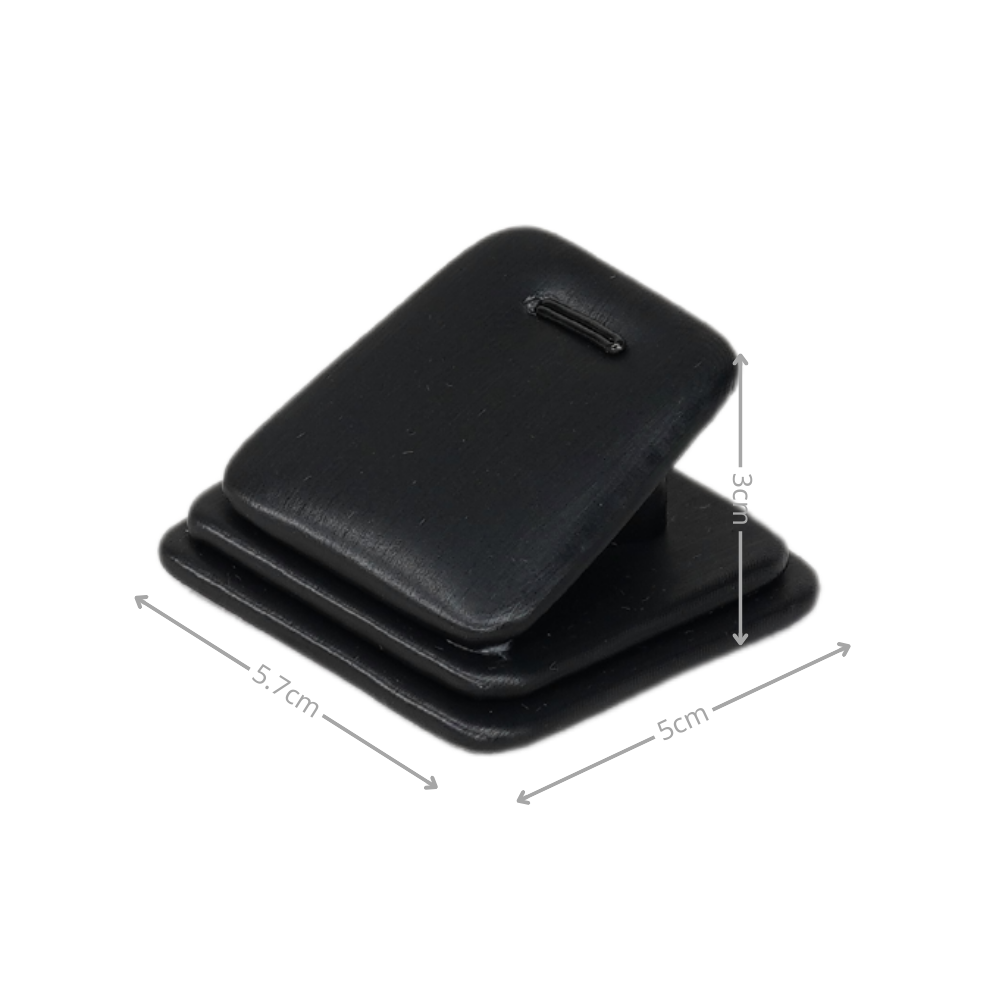 Elegant Faux Leather Rounded Corner Pendant display holder - black