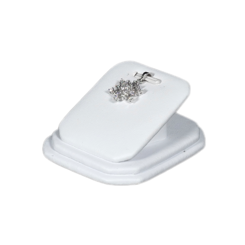 Elegant Faux Leather Jewelry Display Set - pendant holder white