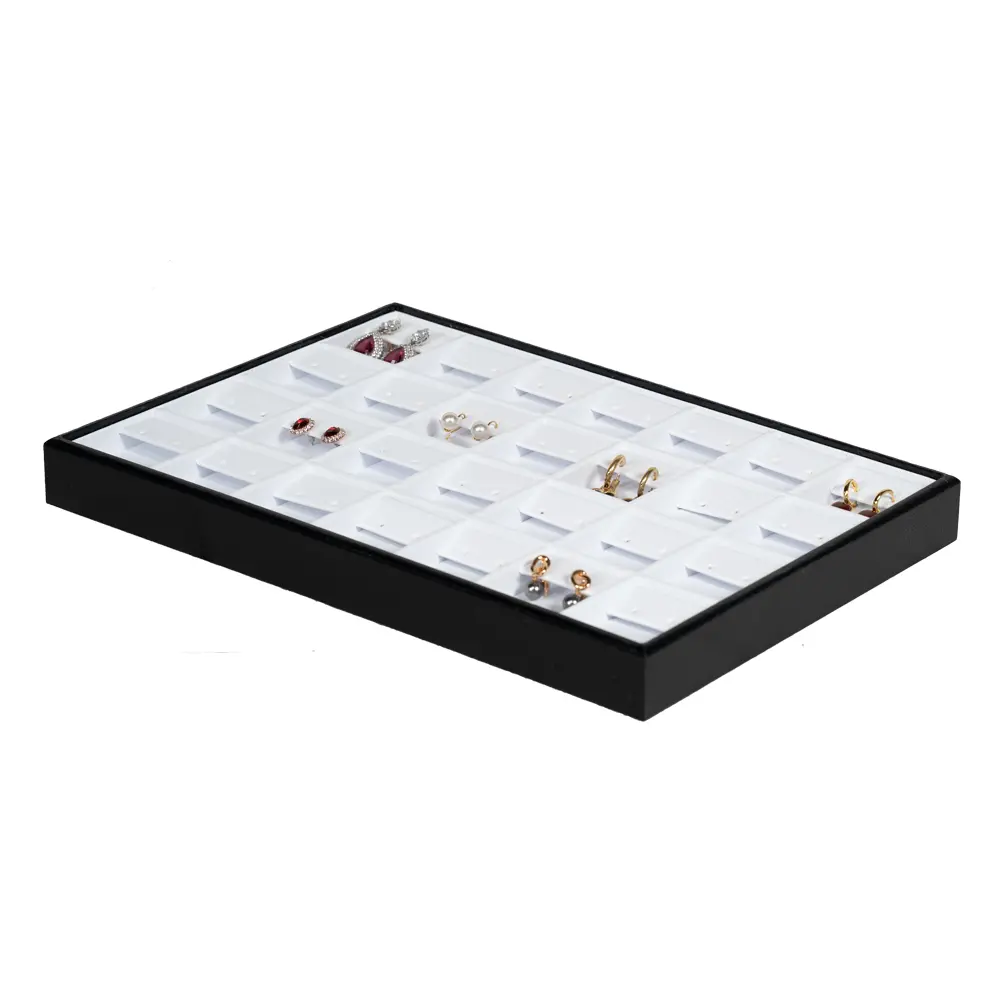 Stackable jewellery tray Earring Organiser angle view with earring TE81