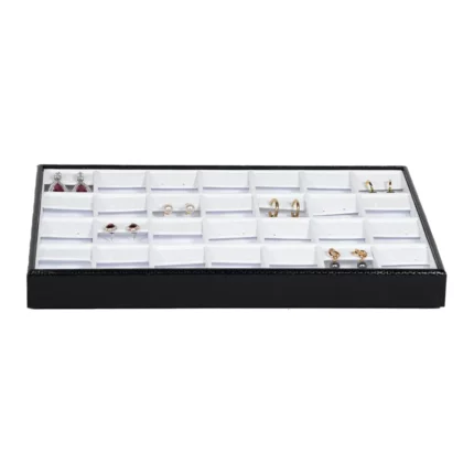 Stackable jewellery tray Earring Organiser front view with earring TE81