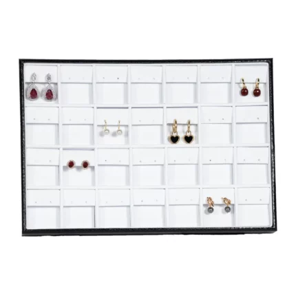 Stackable jewellery tray Earring Organiser top view with earring TE81