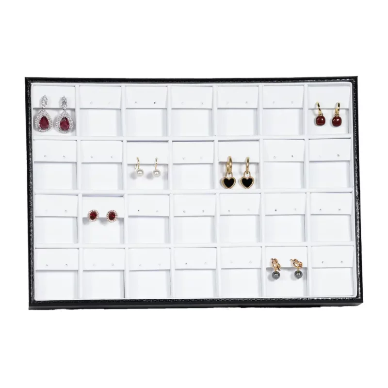 Stackable jewellery tray Earring Organiser top view with earring TE81