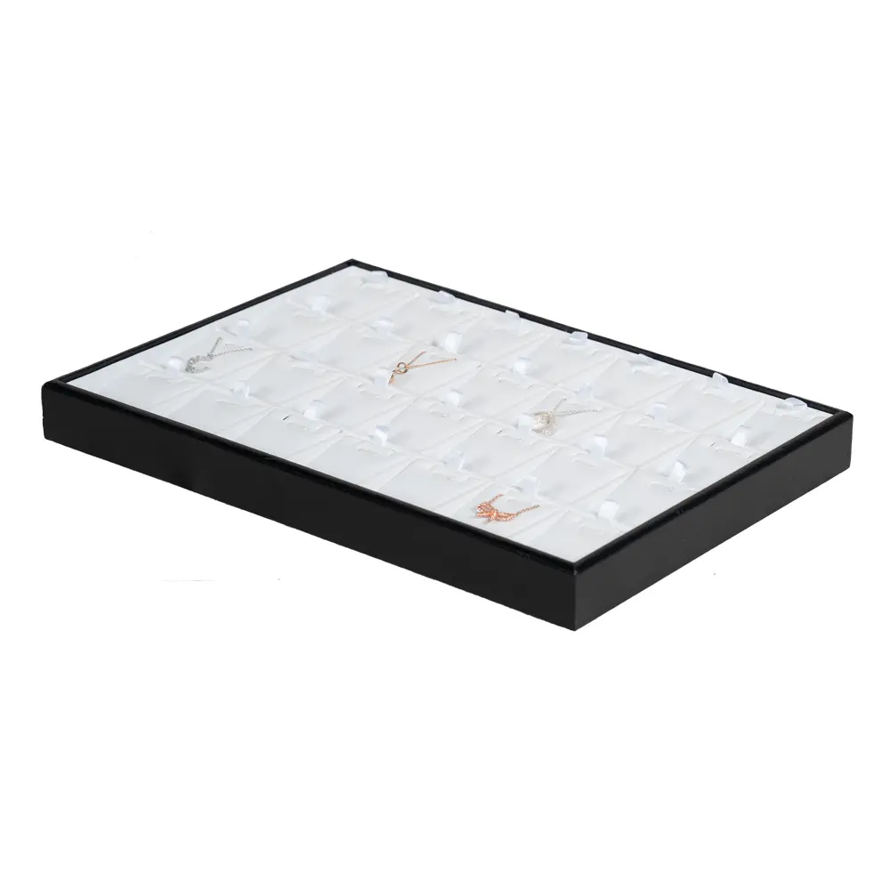 Stacking Jewellery Tray Necklace Organiser Tray angle view with necklace TRP82