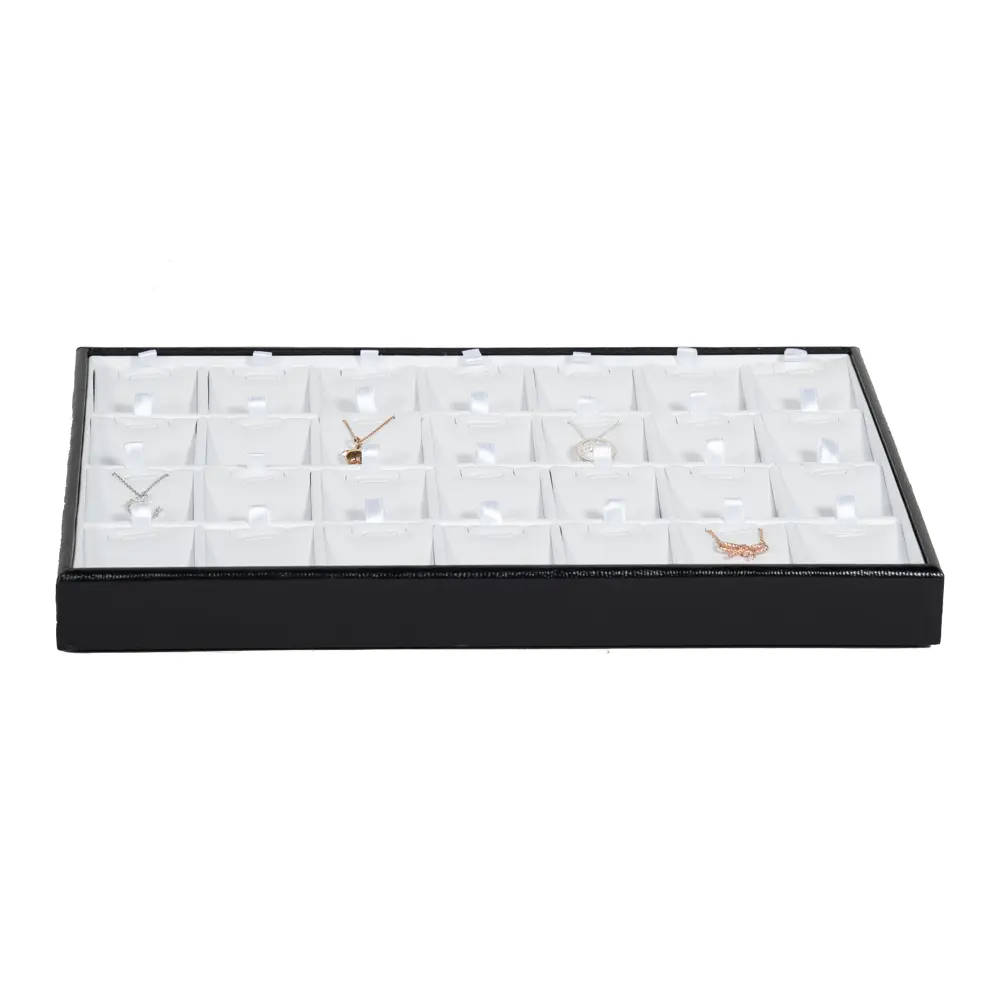 Stacking Jewellery Tray Necklace Organiser Tray front view with necklace TRP82