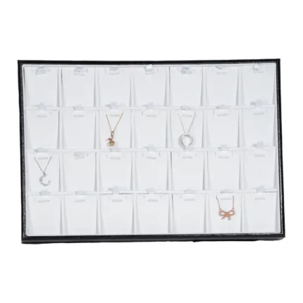 Stacking Jewellery Tray Necklace Organiser Tray top view with necklace TRP82