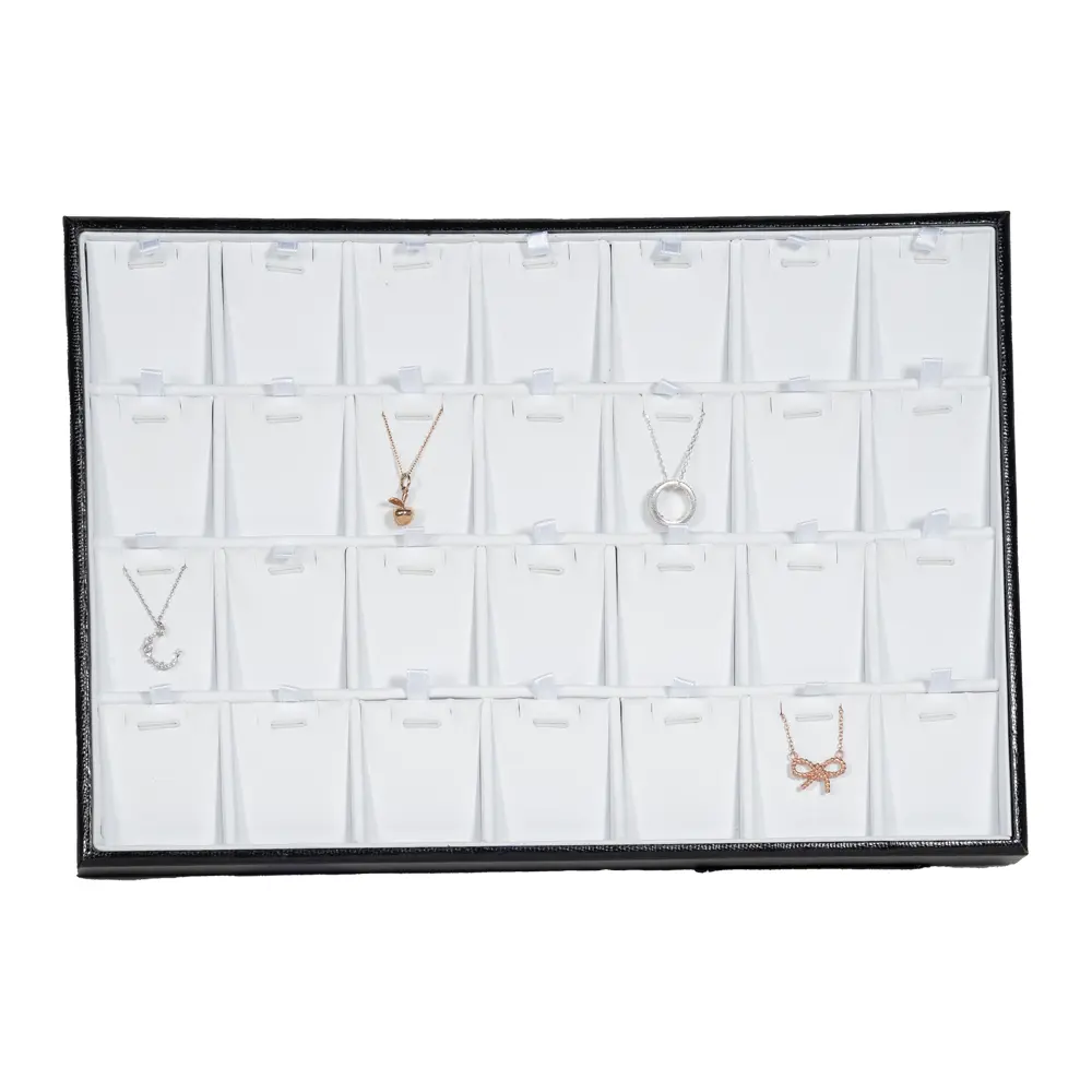 Stacking Jewellery Tray Necklace Organiser Tray top view with necklace TRP82
