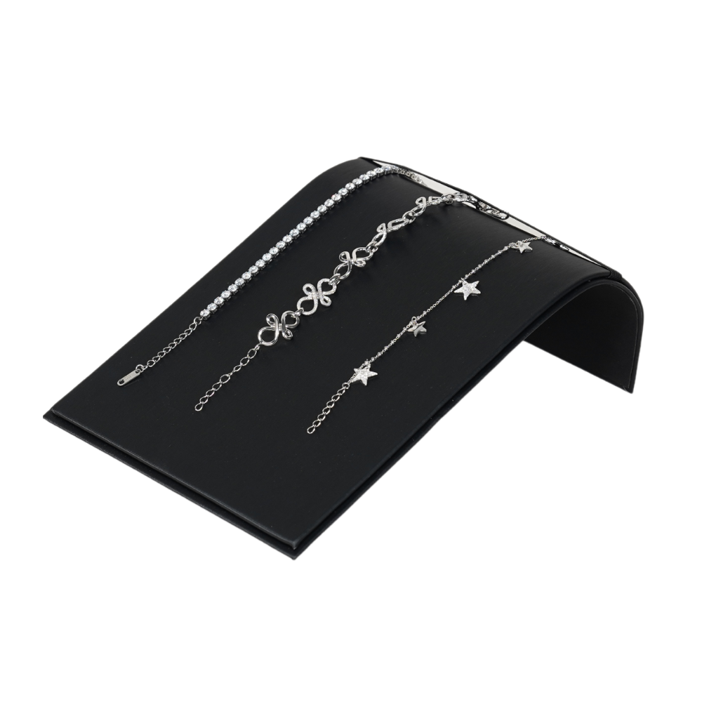 bracelet stand black 717F-4 black Sleek Streamlined Bracelet Display Stand