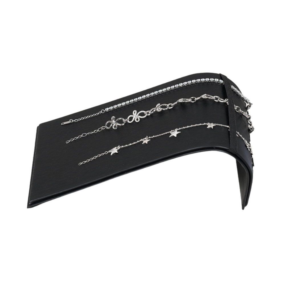 bracelet stand black 717F-5 black Sleek Streamlined Bracelet Display Stand