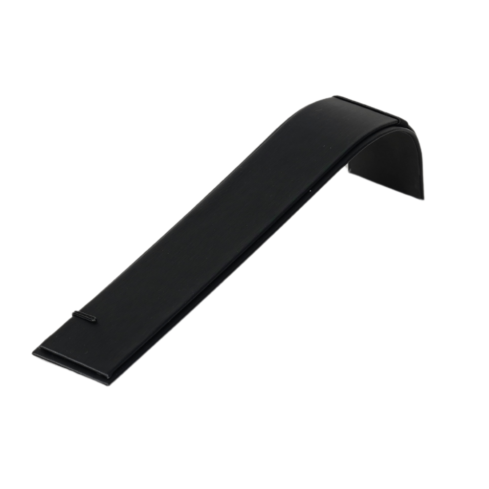 black Sleek Faux Leather Bracelet Display Stand with Secure Hooks