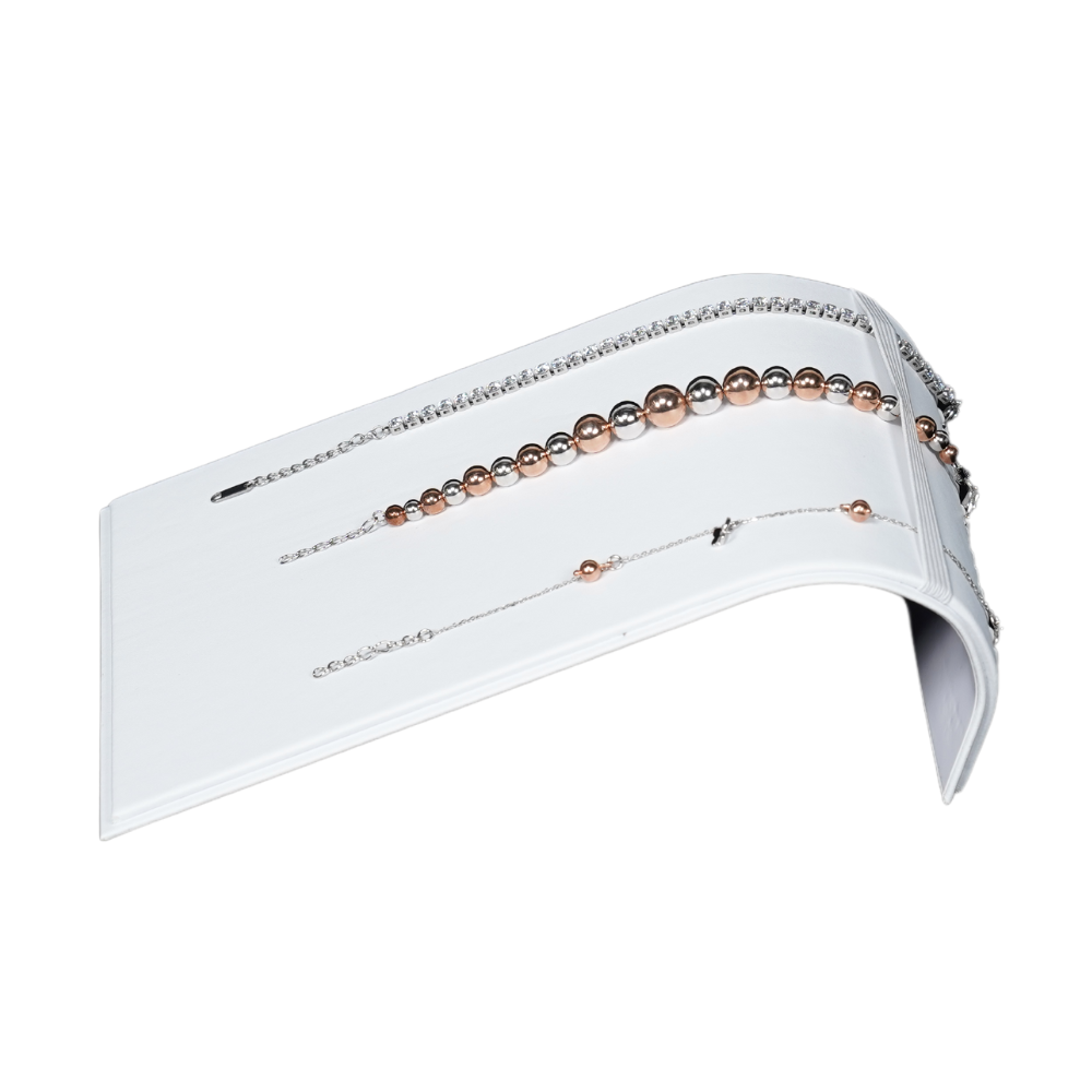 white Sleek Streamlined Bracelet Display Stand