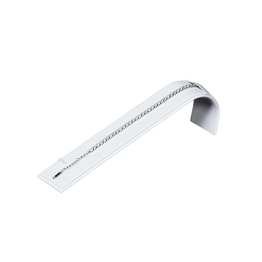 bracelet stand white 717R-2 white Sleek Faux Leather Bracelet Display Stand with Secure Hooks