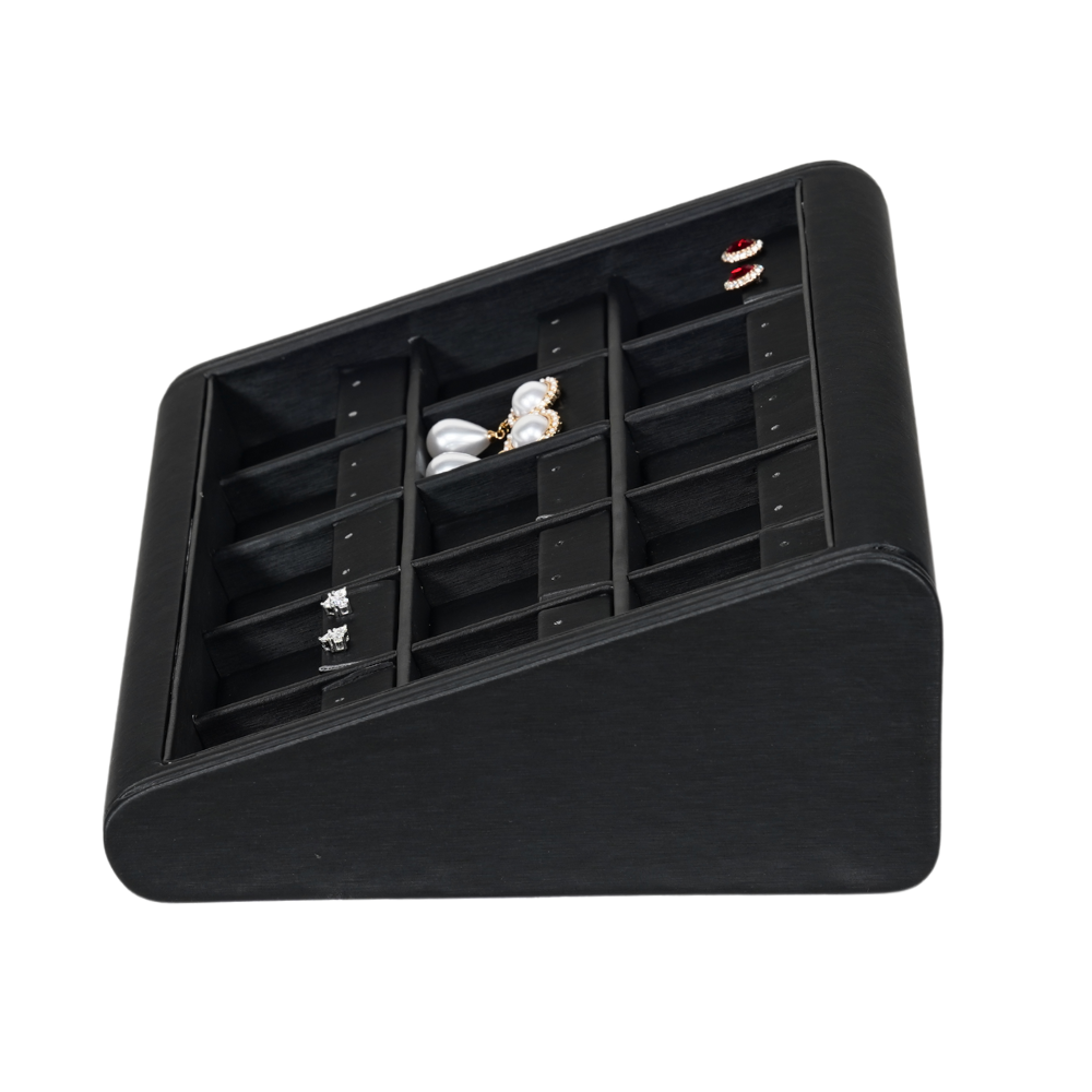 black Deluxe Faux Leather earring Display Trays