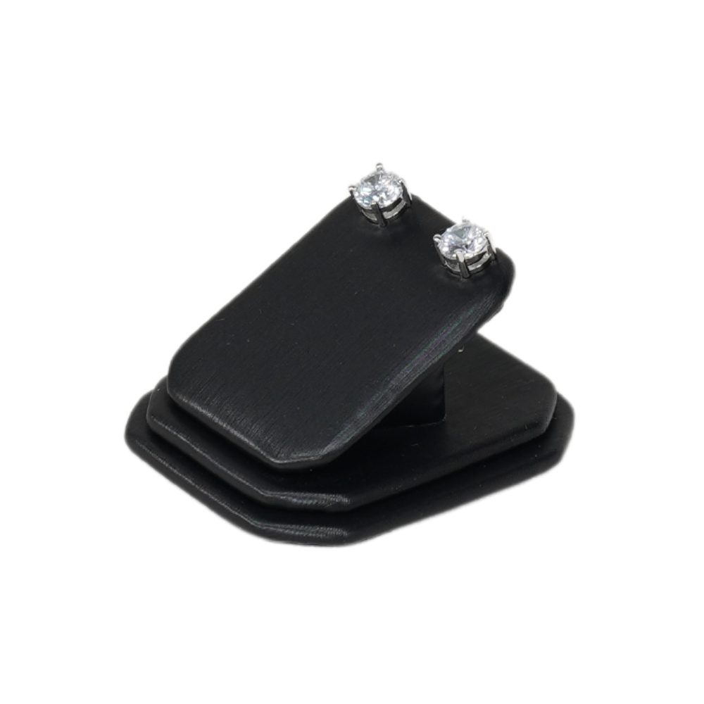 Elegant Faux Leather Jewelry Display Set - earring holders black