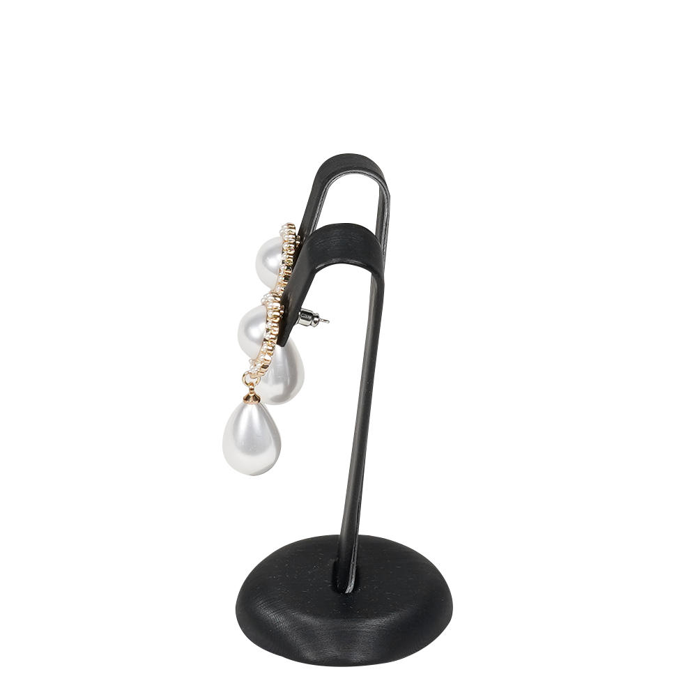 Sophisticated black Faux Leather Earring Display Holder - large