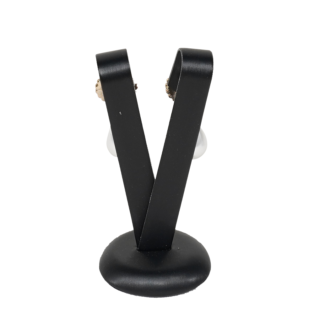 Sophisticated black Faux Leather Earring Display Holder - large