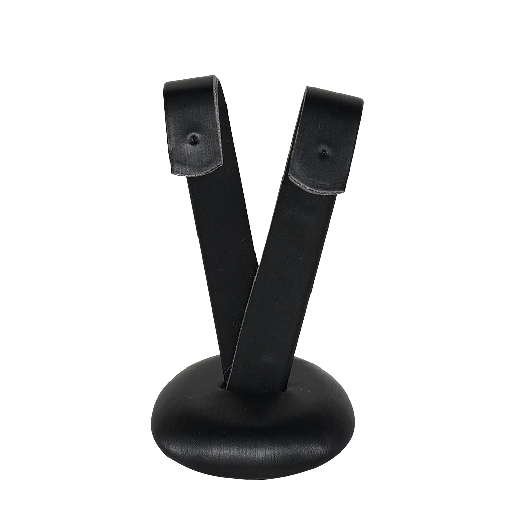 Sophisticated black Faux Leather Earring Display Holder - large