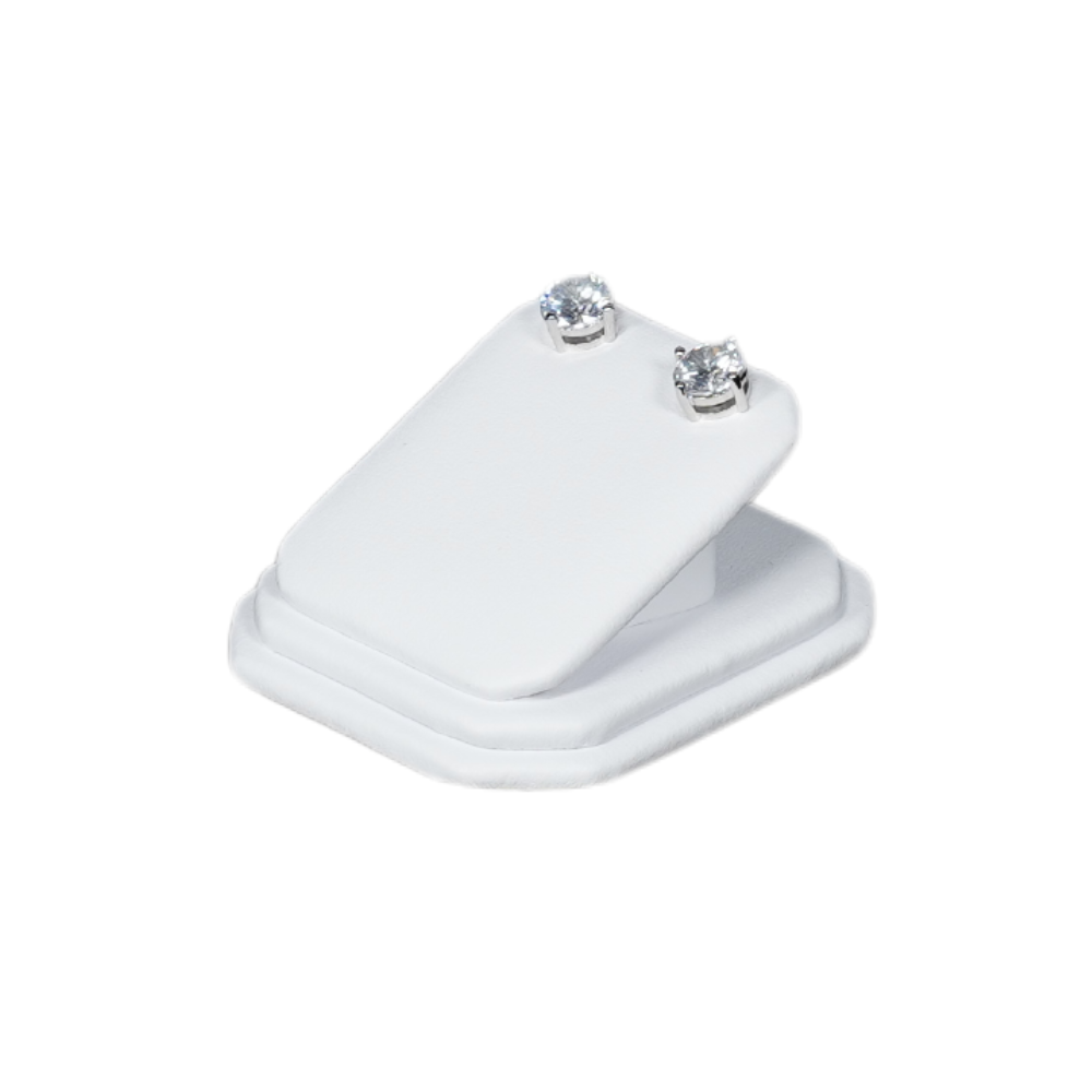 Elegant Faux Leather Jewelry Display Set - earring holders white