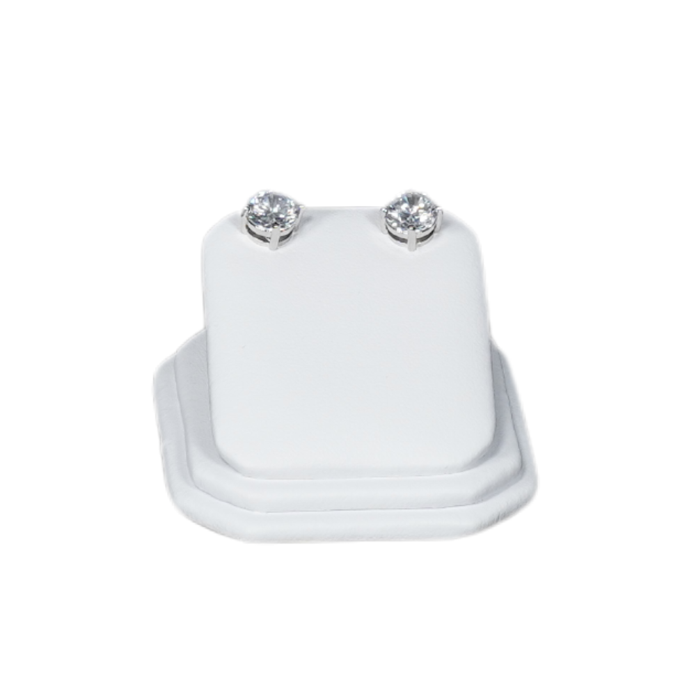 Elegant Faux Leather Jewelry Display Set - earring holders white