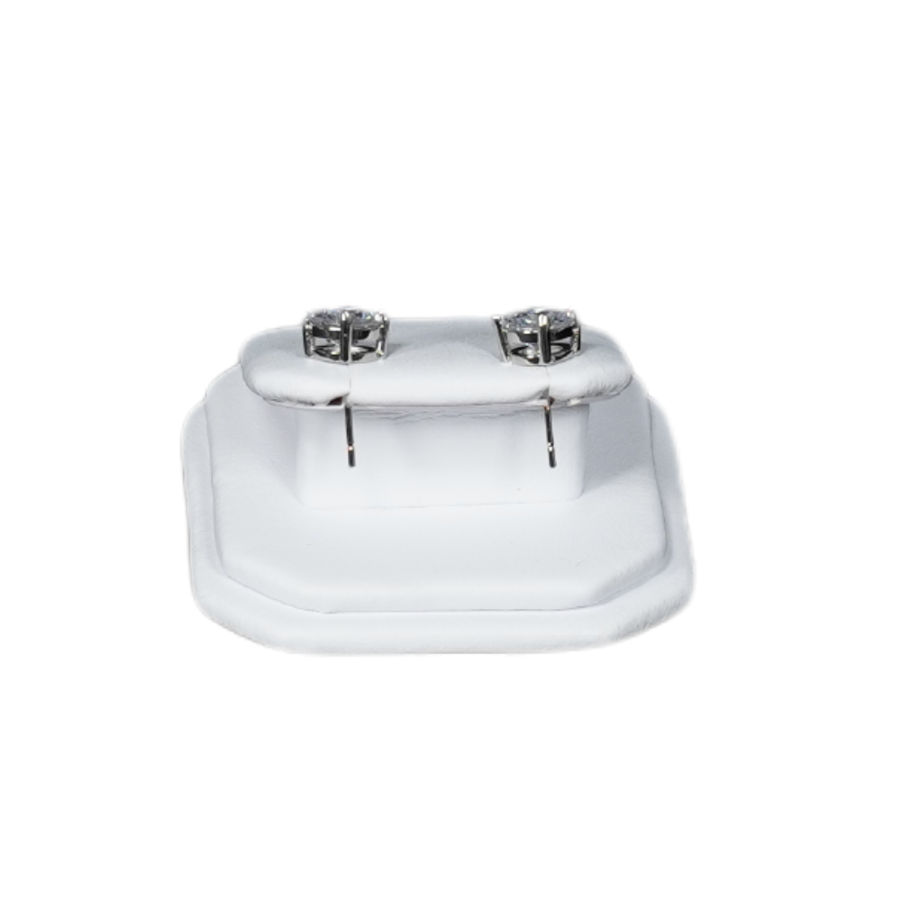 Elegant Faux Leather Jewelry Display Set - earring holders white
