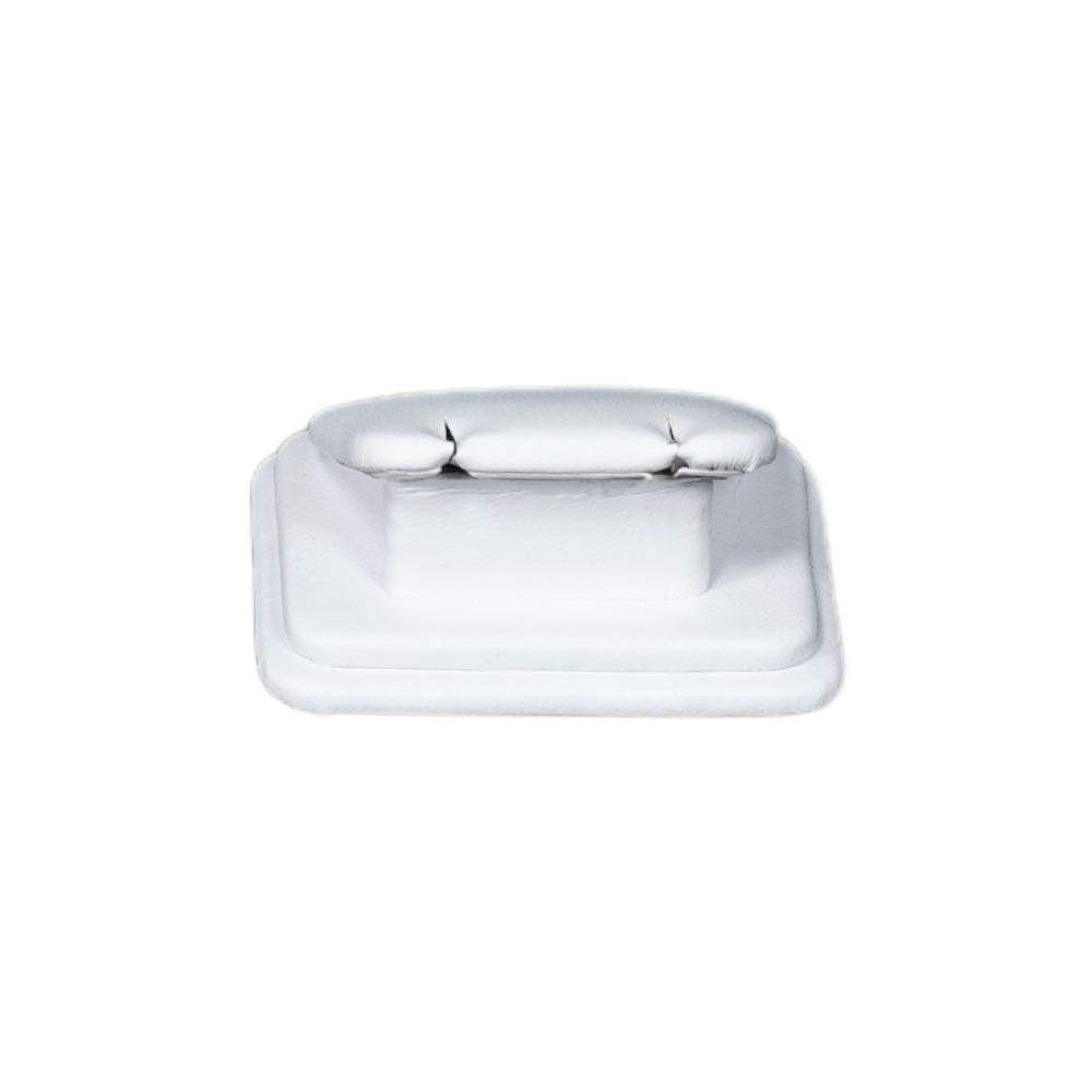 Elegant Faux Leather Rounded Corner Ring display holder - white