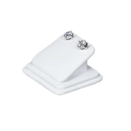 Elegant Faux Leather Rounded Corner Ring display holder - white
