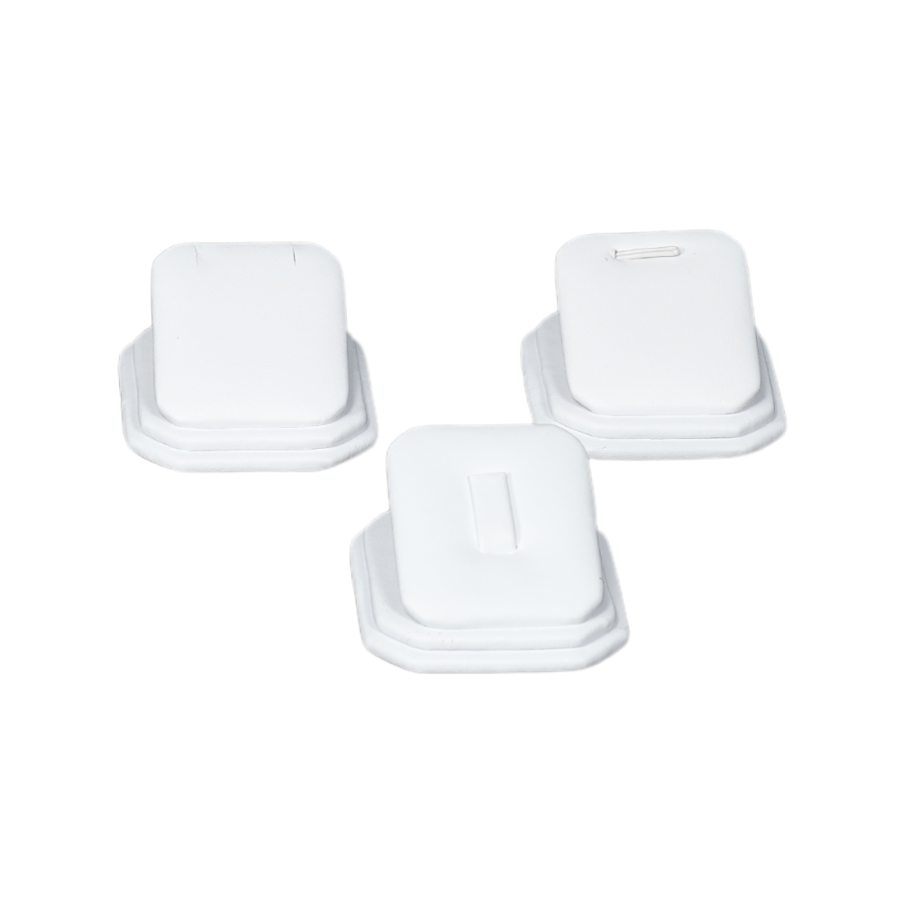 jewellery dispaly stand 725I Elegant Faux Leather Jewelry Display Set - white