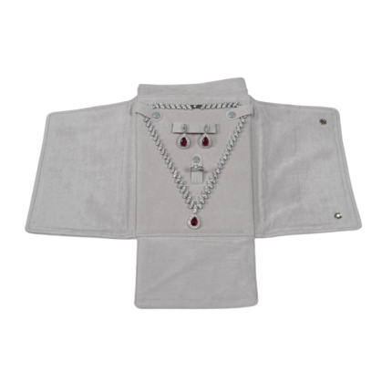 Luxury Velvet Jewelry Set Pouch - grey
