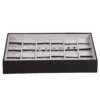 jewellery storage box for earring grey 6x4 open front view with earring