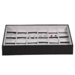 jewellery-storage-box-for-earring-grey-6x4-open-front-view-with-earring-BXES81GR jewellery storage box for earring grey 6x4 open front view with earring