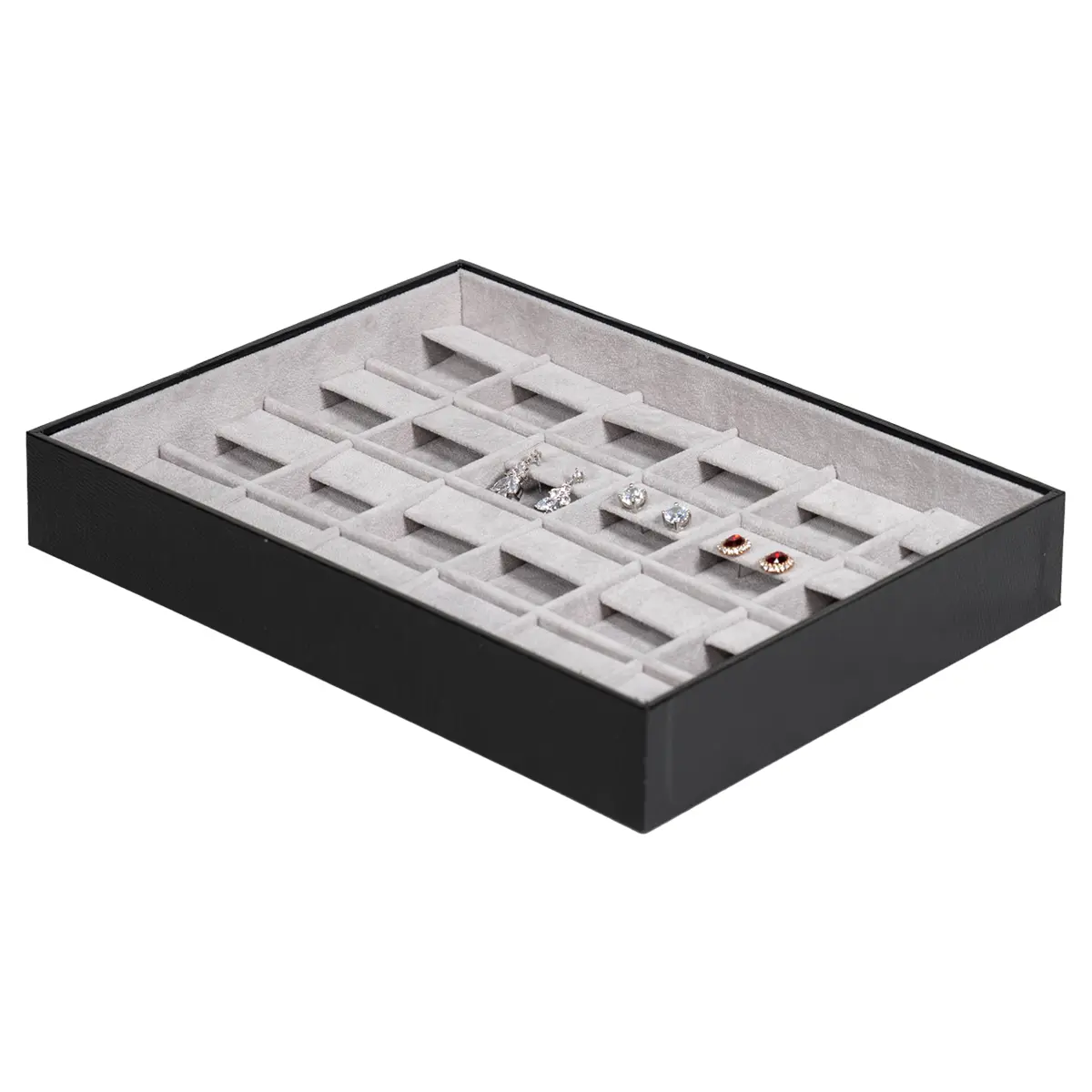 jewellery-storage-box-for-earring-grey-6x4-open-side-view-with-earring-BXES81GR jewellery storage box for earring grey 6x4 open side view with earring