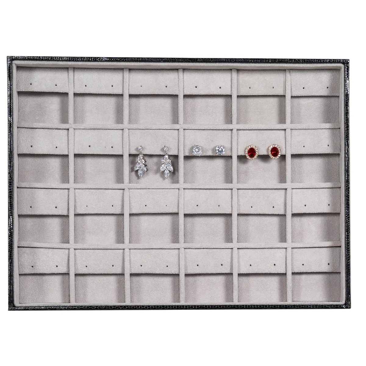 jewellery-storage-box-for-earring-grey-6x4-open-top-view-with-earring-BXES81GR jewellery storage box for earring grey 6x4 open top view with earring