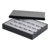 jewellery storage box for earring grey 6x4 side view with cover