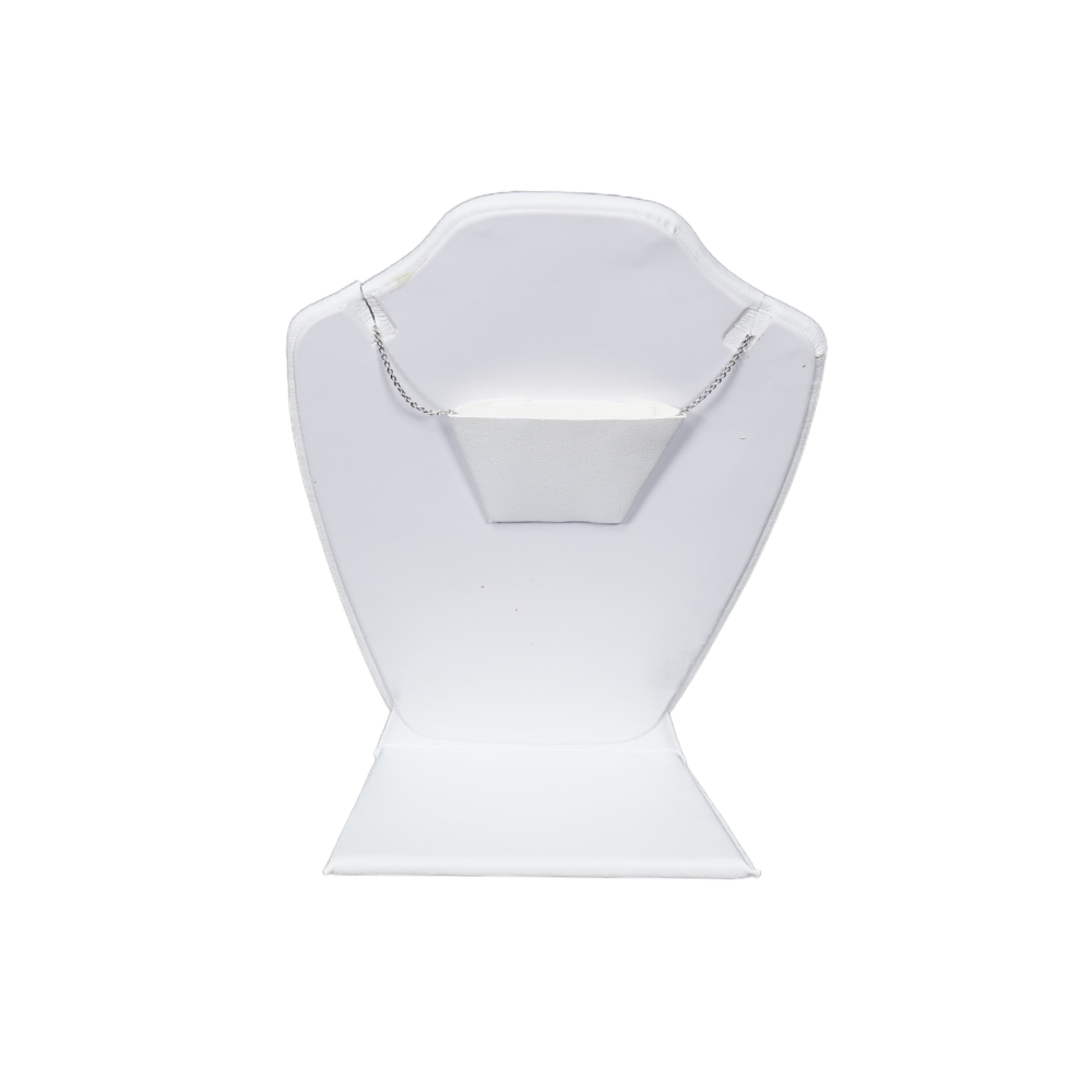 Premium Faux Leather Necklace Display stand - white