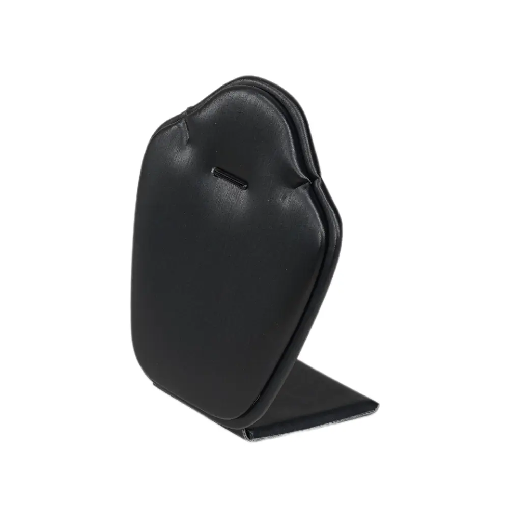 Elegant Faux Leather Necklace Display Stand with Rounded Edges black