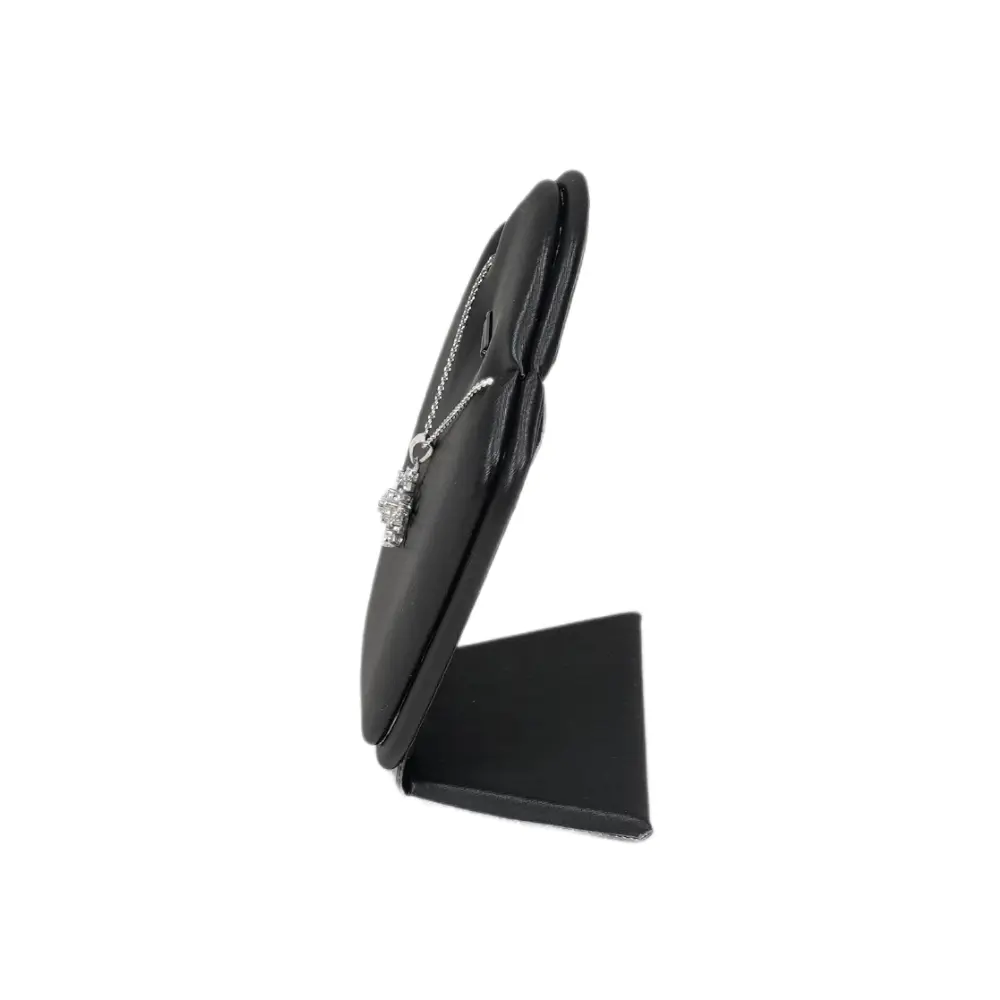 Elegant Faux Leather Necklace Display Stand with Rounded Edges black