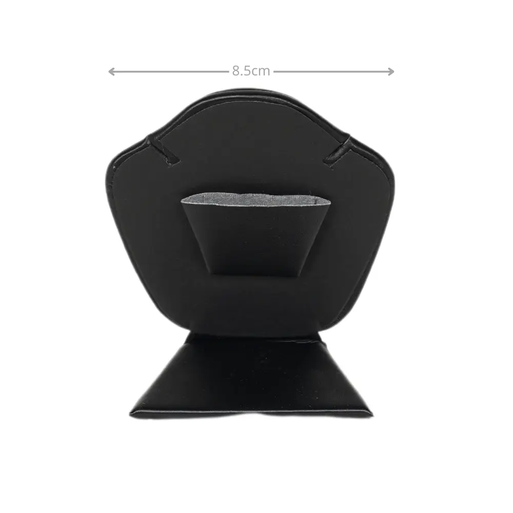 Elegant Faux Leather Necklace Display Stand with Rounded Edges black