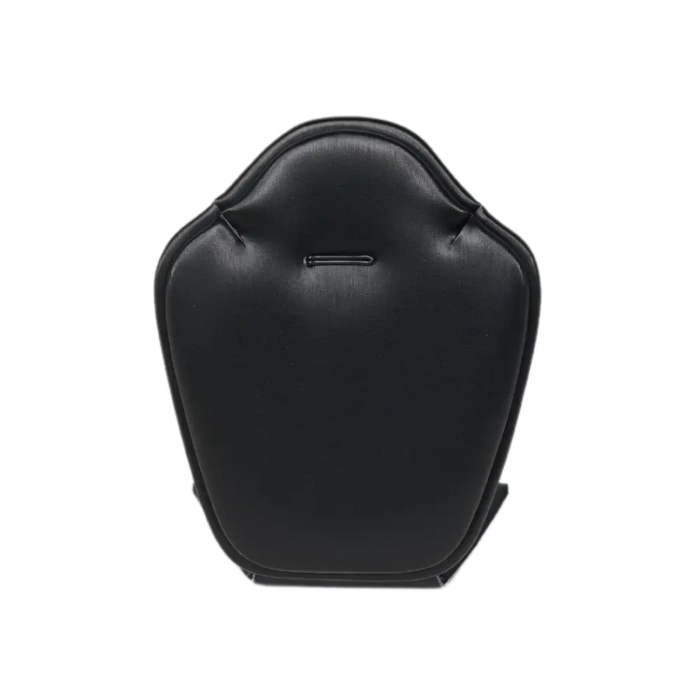 Elegant Faux Leather Necklace Display Stand with Rounded Edges black