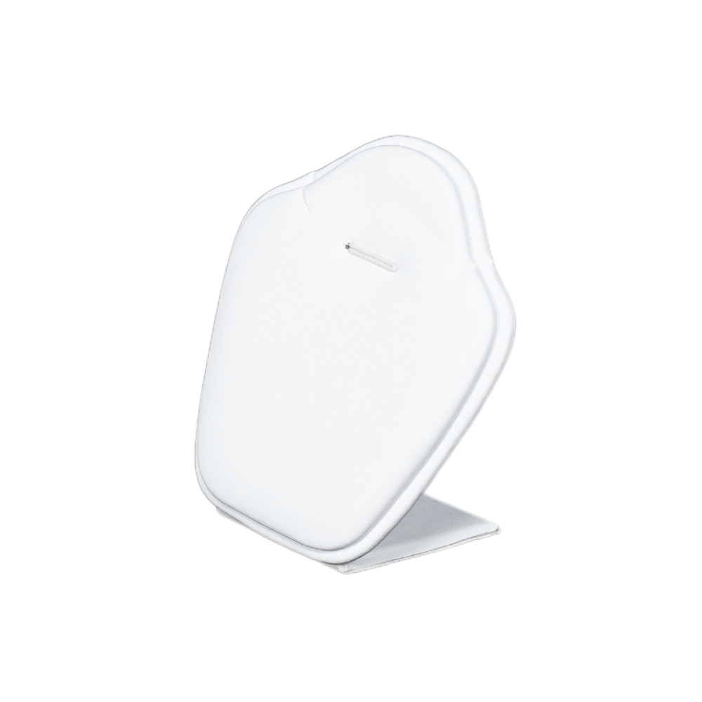 Elegant Faux Leather Necklace Display Stand with Rounded Edges white