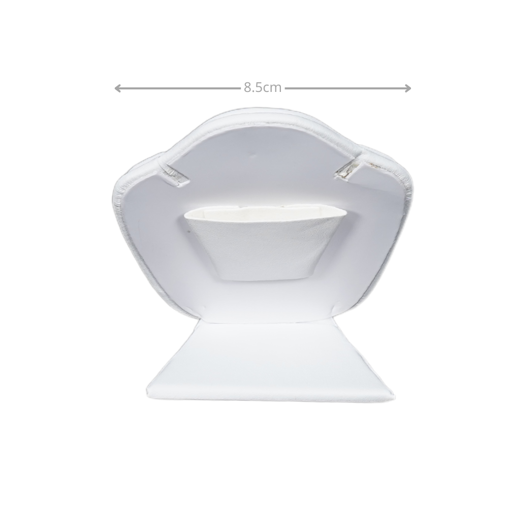 Elegant Faux Leather Necklace Display Stand with Rounded Edges white